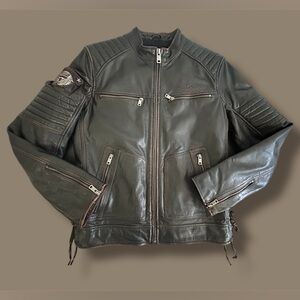 WILSON’S Vintage USA Size S Vintage Black LEATHER MOTORCYCLE  Jacket
